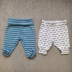 Two Pairs of George Baby Pants Size 0-3 Months